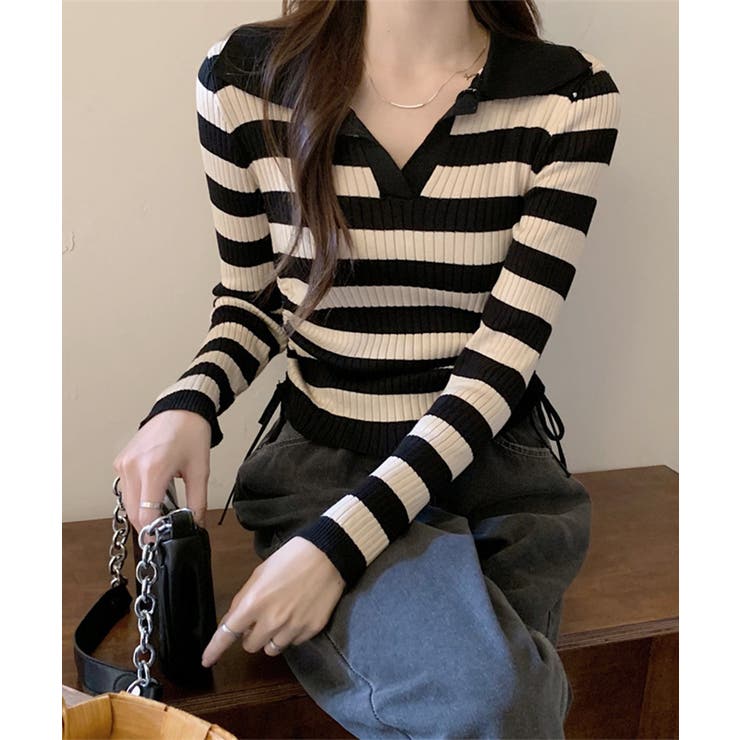 ポロニットドローストリングリブニット薄手 | SUNSHINE CLOSET | 詳細画像9 