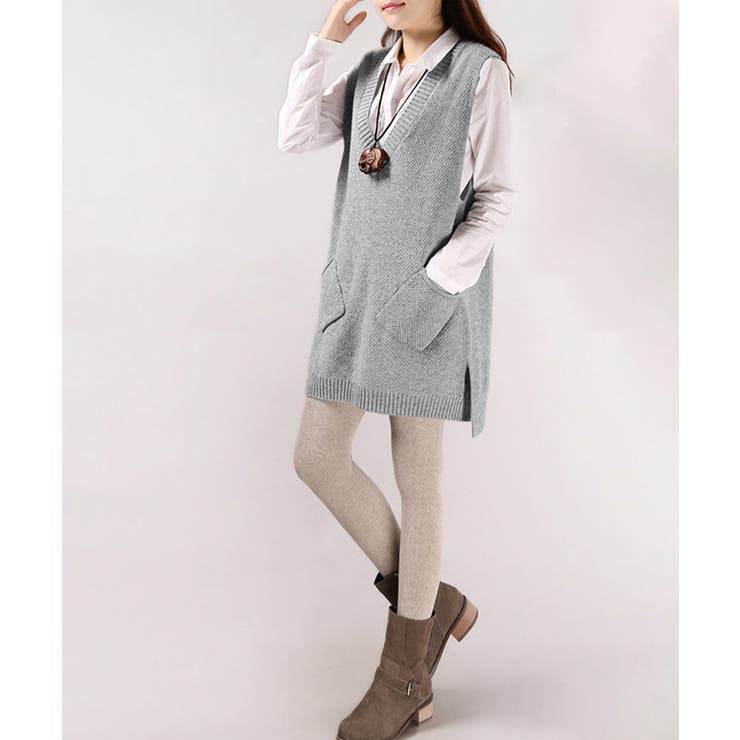 レディース サイドスリット ニットチョッキ | SUNSHINE CLOSET | 詳細画像3 