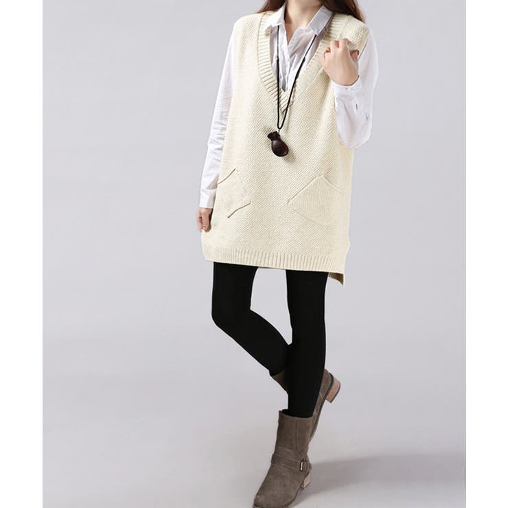 レディース サイドスリット ニットチョッキ | SUNSHINE CLOSET | 詳細画像7 