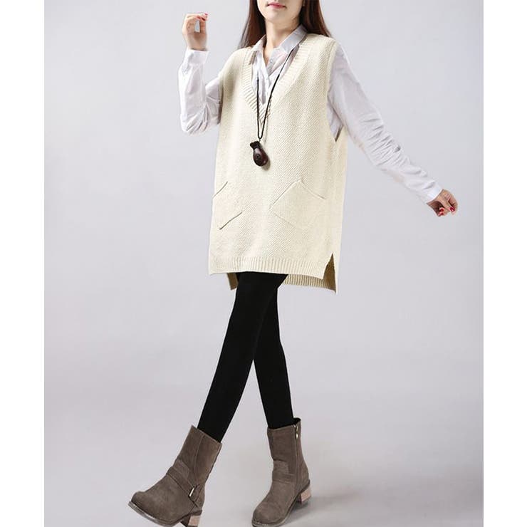 レディース サイドスリット ニットチョッキ | SUNSHINE CLOSET | 詳細画像8 