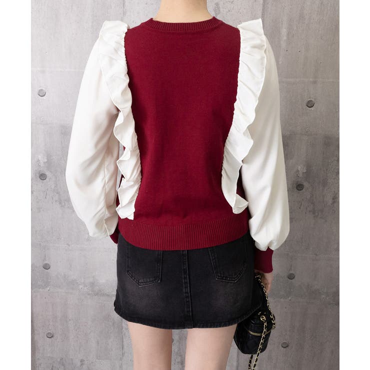 異素材mixニットブラウス レイヤード風 トップス | SUNSHINE CLOSET | 詳細画像18 