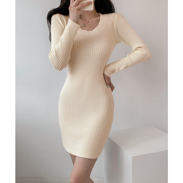 リブニットワンピース タイトワンピース | SUNSHINE CLOSET | 詳細画像3 