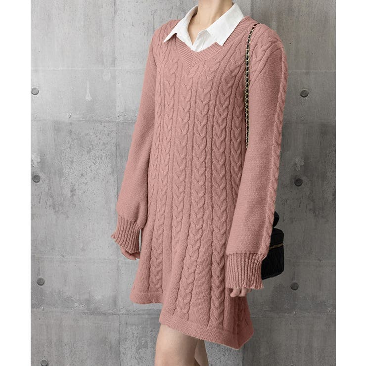 ニットワンピース ケーブル編みミニワンピ | SUNSHINE CLOSET | 詳細画像11 