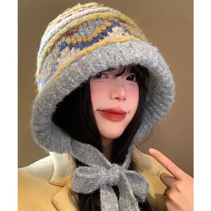 ニットバケットハット フェアアイル柄帽子 | SUNSHINE CLOSET | 詳細画像1 