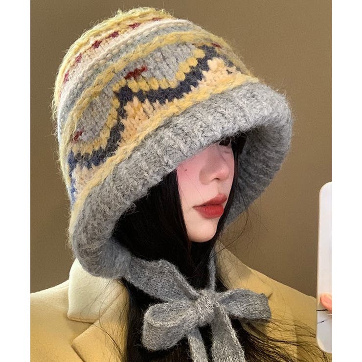 ニットバケットハット フェアアイル柄帽子 | SUNSHINE CLOSET | 詳細画像5 