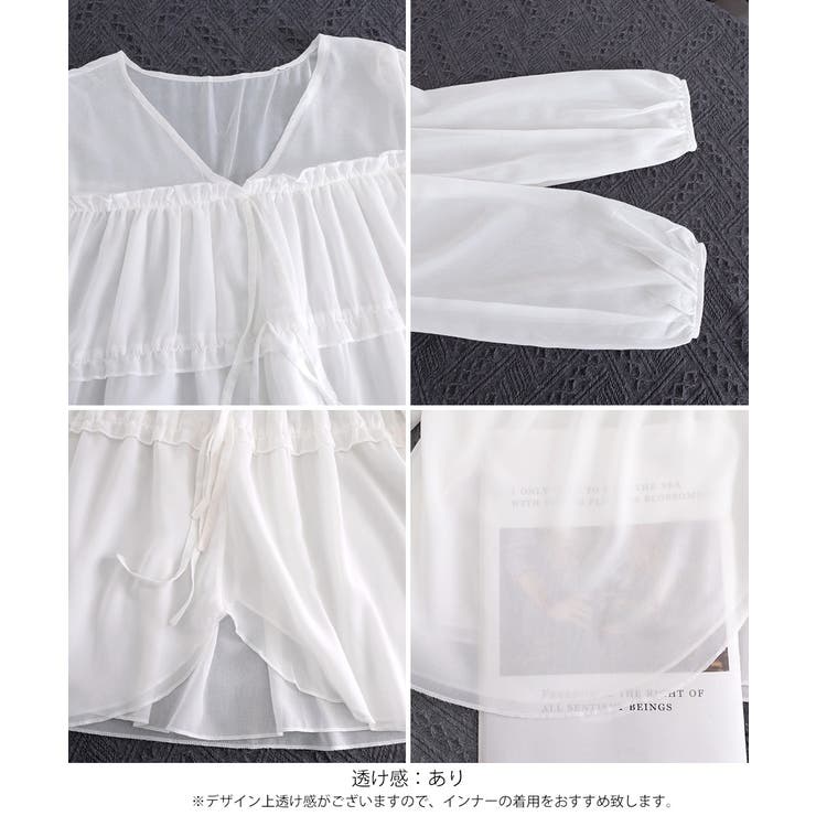 きれいめカジュアル シフォンブラウス 透け感トップス | SUNSHINE CLOSET | 詳細画像26 