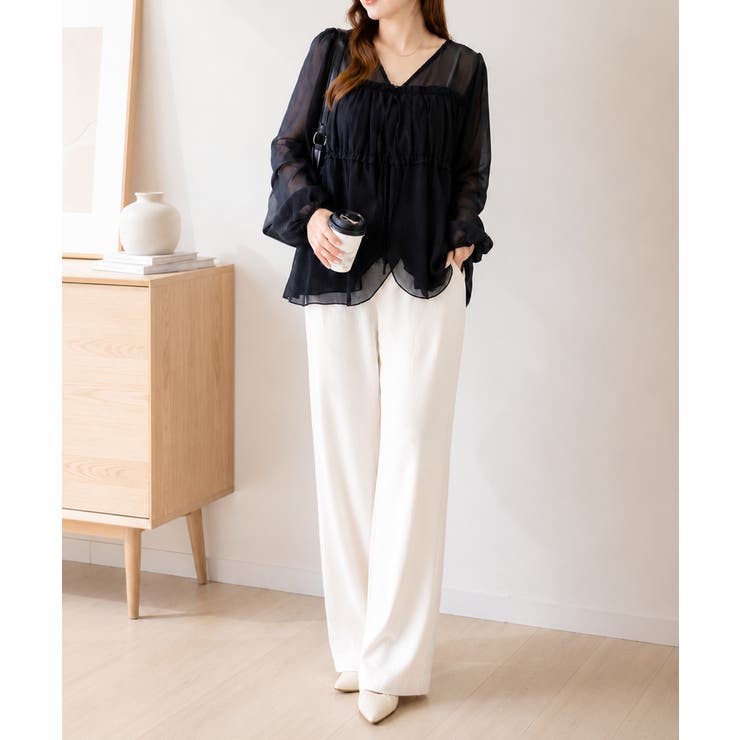 きれいめカジュアル シフォンブラウス 透け感トップス | SUNSHINE CLOSET | 詳細画像6 