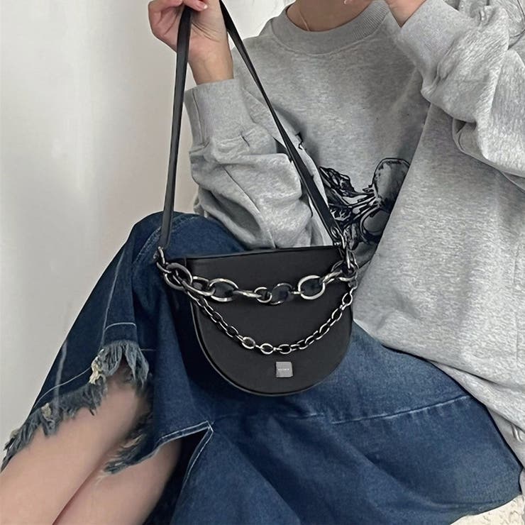 ショルダーバッグレディース 半円型バッグ[品番：AGCW0004509