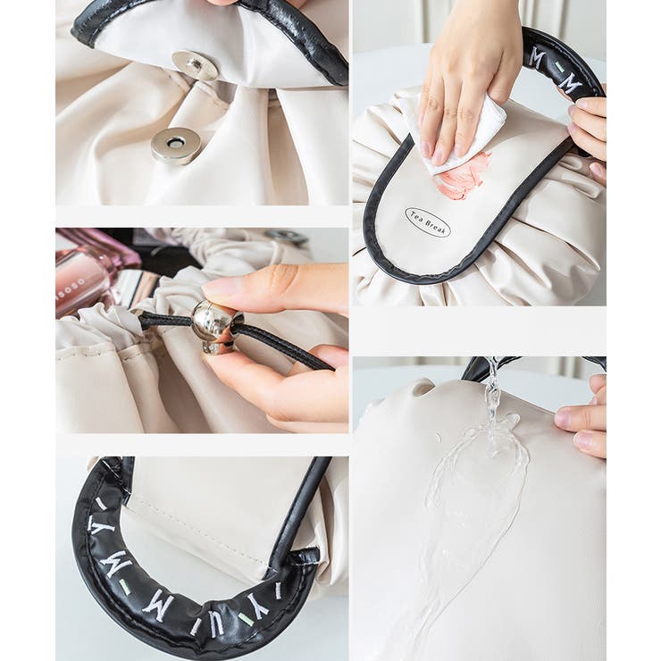 巾着コスメポーチ PUレザーメイクポーチ | SUNSHINE CLOSET | 詳細画像18 