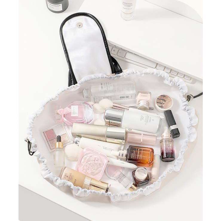 巾着コスメポーチ PUレザーメイクポーチ | SUNSHINE CLOSET | 詳細画像4 