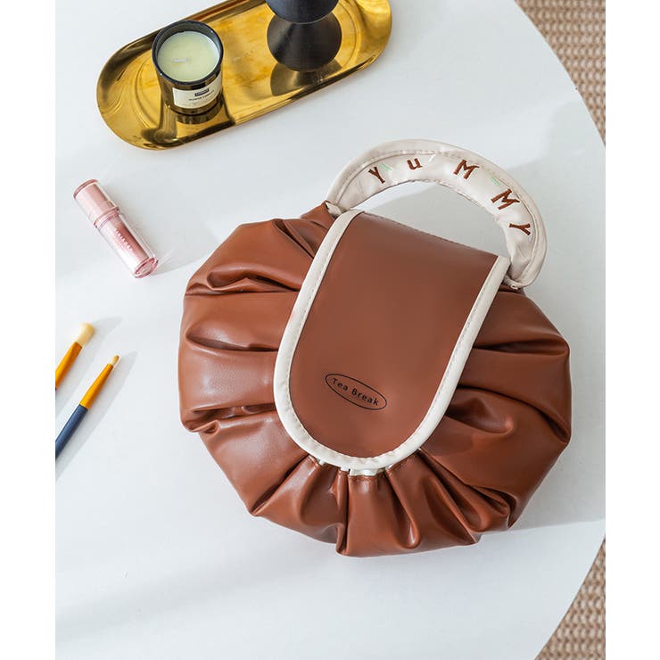 巾着コスメポーチ PUレザーメイクポーチ | SUNSHINE CLOSET | 詳細画像6 