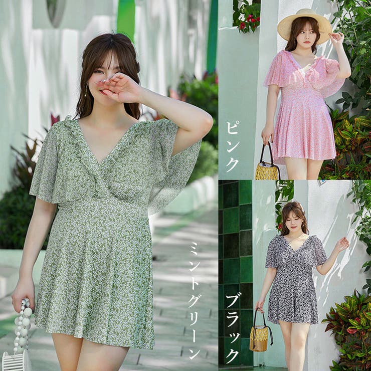 小花柄 ぽっちゃり水着 大きいサイズ温泉 | SUNSHINE CLOSET | 詳細画像2 