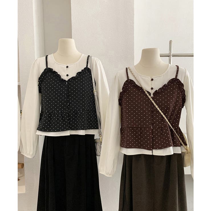 ノーカラーブラウスレディースおしゃれ 重ね着風トップス 前開きシャツ体型カバーフ… | SUNSHINE CLOSET | 詳細画像11 