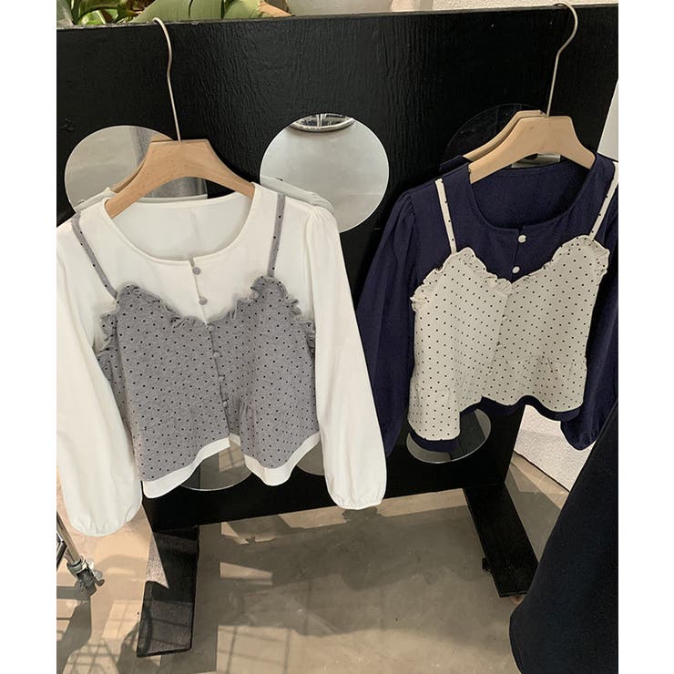 ノーカラーブラウスレディースおしゃれ 重ね着風トップス 前開きシャツ体型カバーフ… | SUNSHINE CLOSET | 詳細画像12 