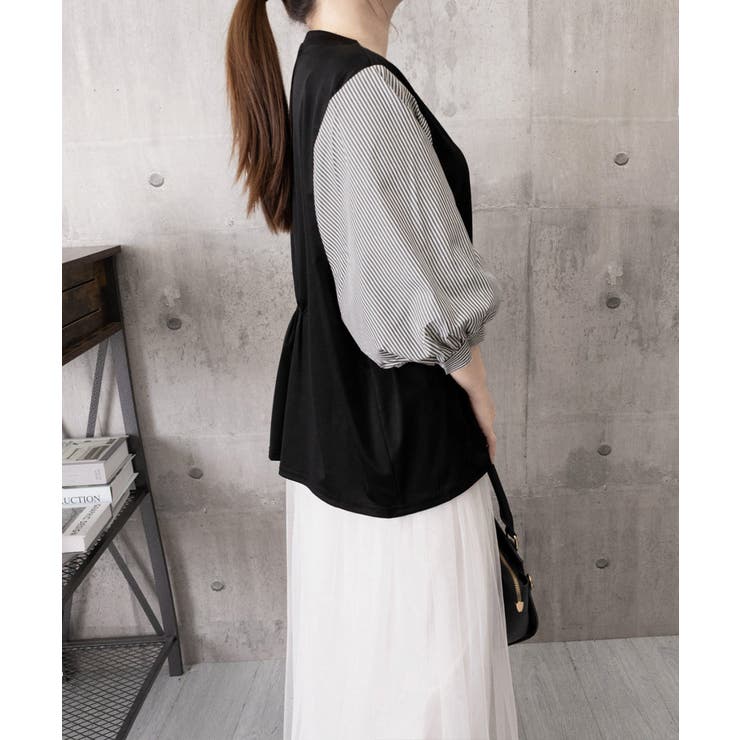 レディース大人カジュアル 韓国風チェック柄袖ドッキングブラウス ボリュームスリー… | SUNSHINE CLOSET | 詳細画像23 