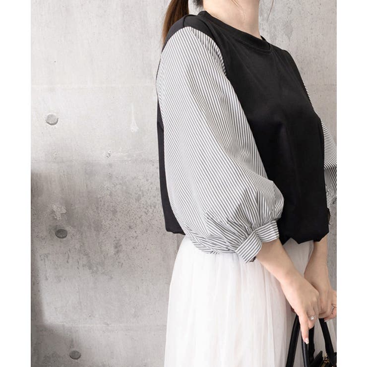 レディース大人カジュアル 韓国風チェック柄袖ドッキングブラウス ボリュームスリー… | SUNSHINE CLOSET | 詳細画像26 