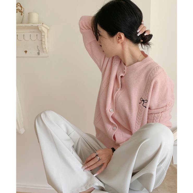 リボンワンポイントニットカーディガン秋冬 | SUNSHINE CLOSET | 詳細画像23 