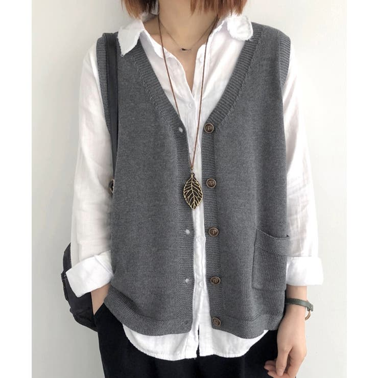 ニットベスト レディース 前開きチョッキ | SUNSHINE CLOSET | 詳細画像11 