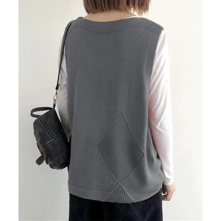 ニットベスト レディース 前開きチョッキ | SUNSHINE CLOSET | 詳細画像12 