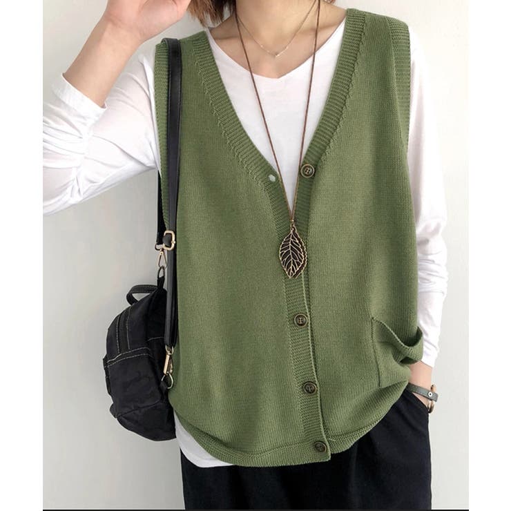 ニットベスト レディース 前開きチョッキ | SUNSHINE CLOSET | 詳細画像17 