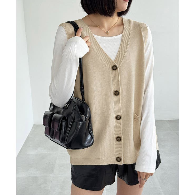 ニットベスト レディース 前開きチョッキ | SUNSHINE CLOSET | 詳細画像2 