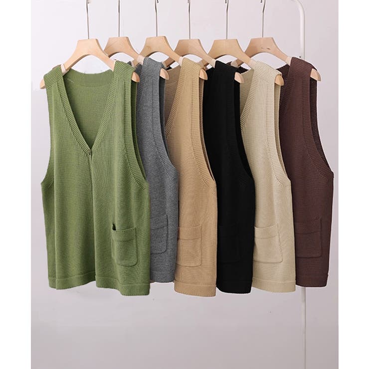 ニットベスト レディース 前開きチョッキ | SUNSHINE CLOSET | 詳細画像21 