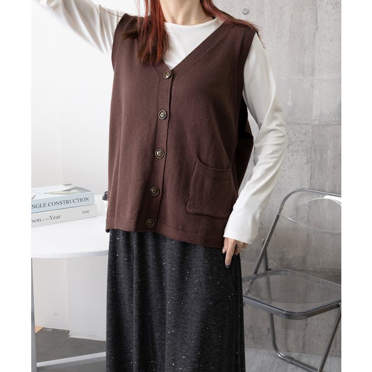 ニットベスト レディース 前開きチョッキ | SUNSHINE CLOSET | 詳細画像22 