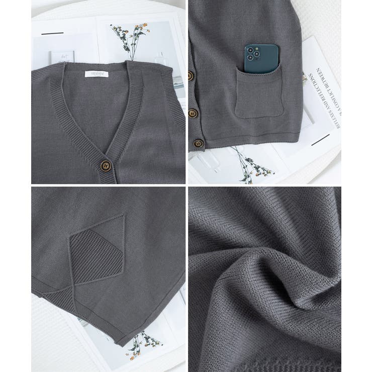 ニットベスト レディース 前開きチョッキ | SUNSHINE CLOSET | 詳細画像29 