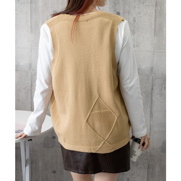 ニットベスト レディース 前開きチョッキ | SUNSHINE CLOSET | 詳細画像7 
