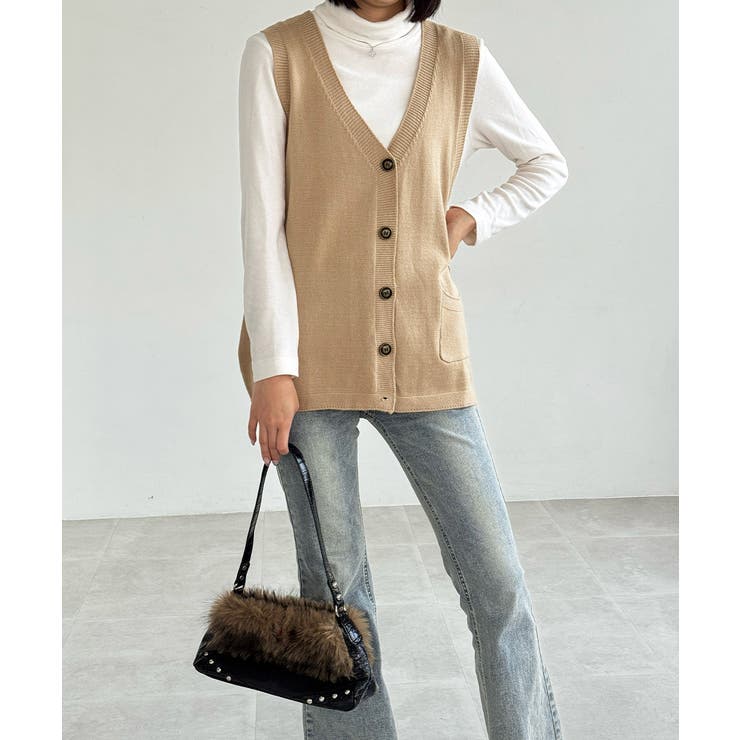 ニットベスト レディース 前開きチョッキ | SUNSHINE CLOSET | 詳細画像9 