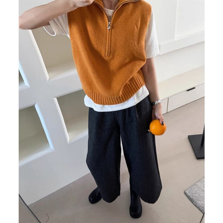 ハーフジップ ニットベストスタンドカラー | SUNSHINE CLOSET | 詳細画像14 