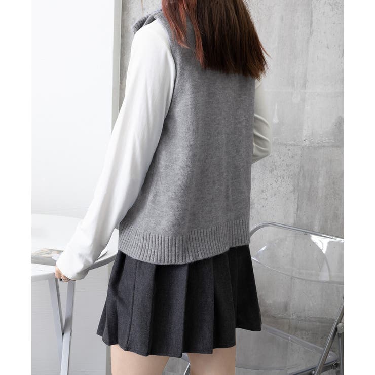 ハーフジップ ニットベストスタンドカラー | SUNSHINE CLOSET | 詳細画像17 