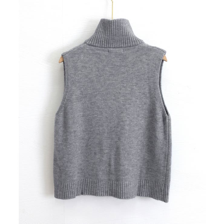 ハーフジップ ニットベストスタンドカラー | SUNSHINE CLOSET | 詳細画像20 