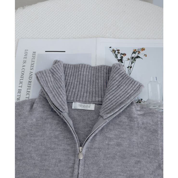 ハーフジップ ニットベストスタンドカラー | SUNSHINE CLOSET | 詳細画像21 