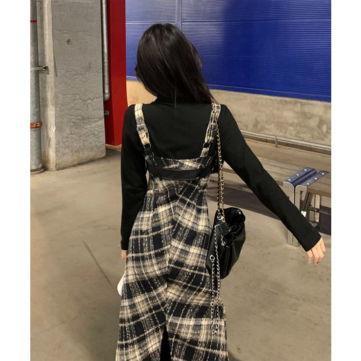 チェック柄サスペンダーワンピースベルト付 | SUNSHINE CLOSET | 詳細画像10 