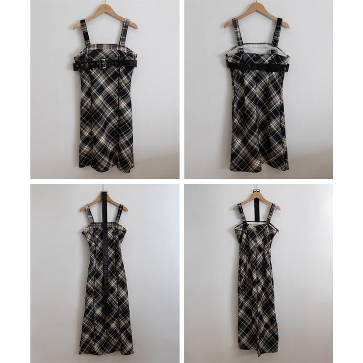 チェック柄サスペンダーワンピースベルト付 | SUNSHINE CLOSET | 詳細画像22 