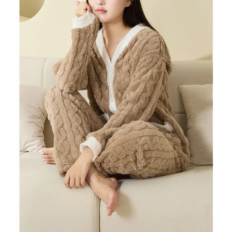 フリースパジャマ上下セット冬ルームウェア | SUNSHINE CLOSET | 詳細画像1 