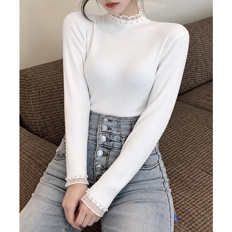 上品メロウプルオーバーレディース細身無地セーター大人可愛いフェミニンきれいめ韓国… | SUNSHINE CLOSET | 詳細画像10 