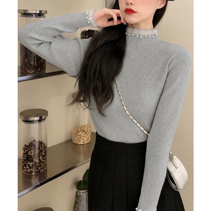 上品メロウプルオーバーレディース細身無地セーター大人可愛いフェミニンきれいめ韓国… | SUNSHINE CLOSET | 詳細画像14 