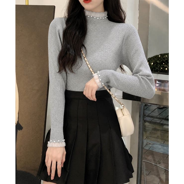 上品メロウプルオーバーレディース細身無地セーター大人可愛いフェミニンきれいめ韓国… | SUNSHINE CLOSET | 詳細画像15 
