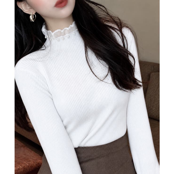 上品メロウプルオーバーレディース細身無地セーター大人可愛いフェミニンきれいめ韓国… | SUNSHINE CLOSET | 詳細画像21 
