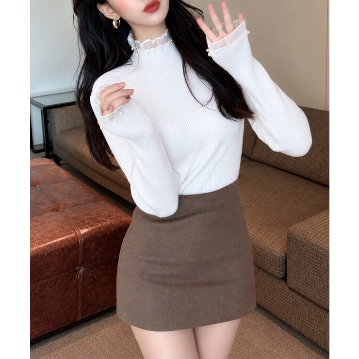 上品メロウプルオーバーレディース細身無地セーター大人可愛いフェミニンきれいめ韓国… | SUNSHINE CLOSET | 詳細画像22 