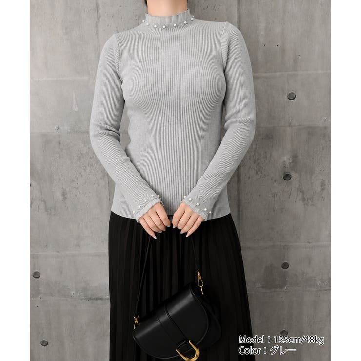 上品メロウプルオーバーレディース細身無地セーター大人可愛いフェミニンきれいめ韓国… | SUNSHINE CLOSET | 詳細画像26 