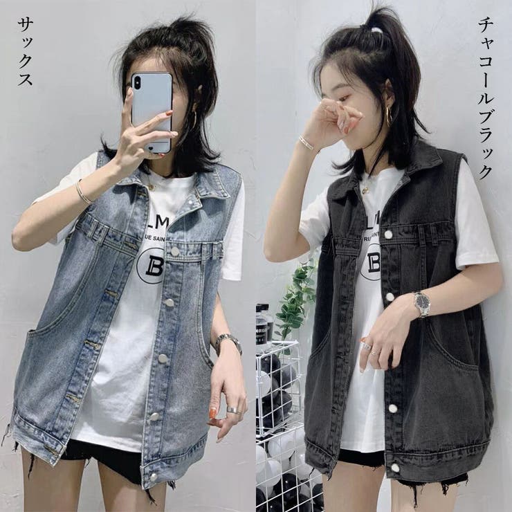 デニムベスト レディース デニムチョッキ | SUNSHINE CLOSET | 詳細画像2 