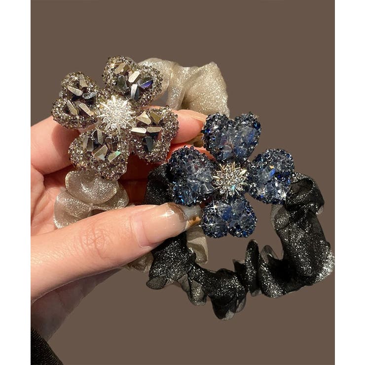 華やかな大ぶりオーガンジー髪飾り シアー素材ヘアアクセサリー韓国風ラインストーン… | SUNSHINE CLOSET | 詳細画像12 