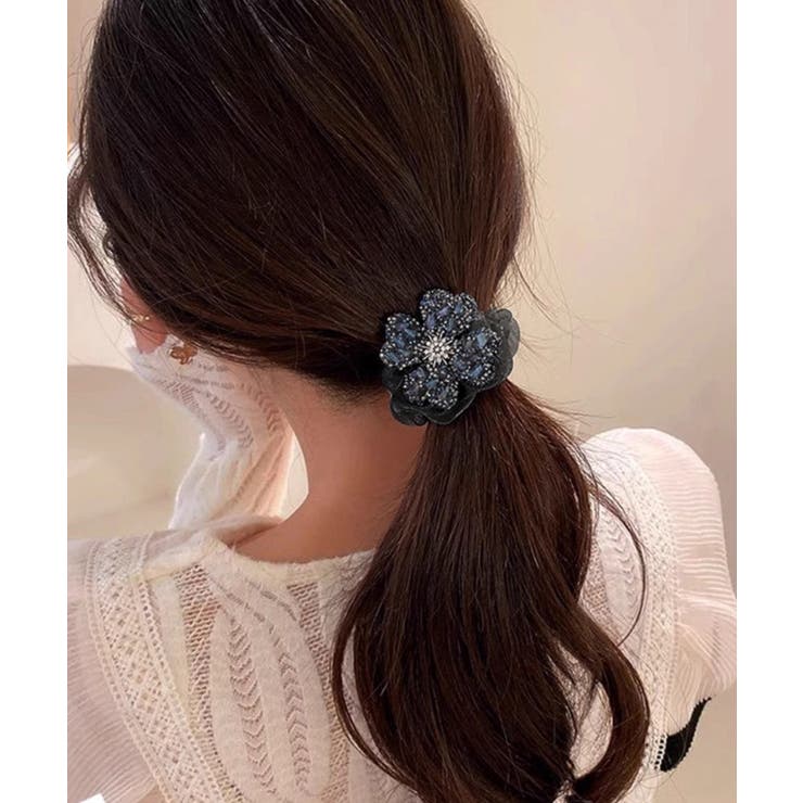 華やかな大ぶりオーガンジー髪飾り シアー素材ヘアアクセサリー韓国風ラインストーン… | SUNSHINE CLOSET | 詳細画像6 