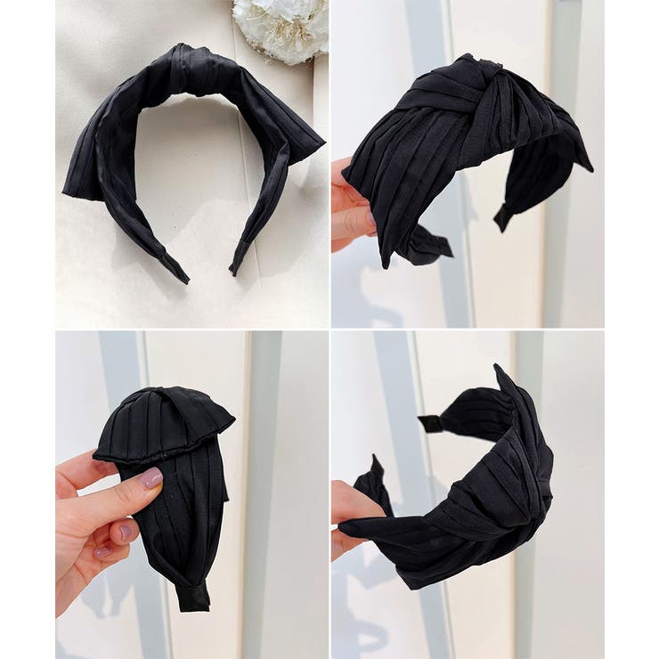 大人可愛い幅広カチューシャ 上品プリーツ髪飾り韓国風ヘアアクセサリー クロスター… | SUNSHINE CLOSET | 詳細画像11 