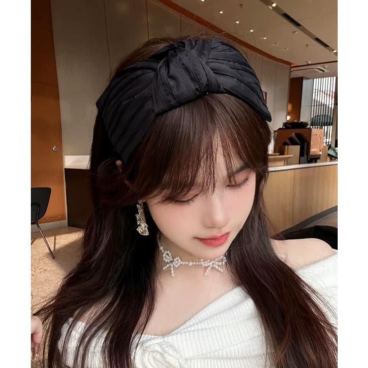 大人可愛い幅広カチューシャ 上品プリーツ髪飾り韓国風ヘアアクセサリー クロスター… | SUNSHINE CLOSET | 詳細画像2 