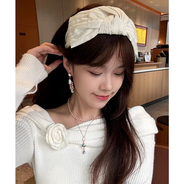 大人可愛い幅広カチューシャ 上品プリーツ髪飾り韓国風ヘアアクセサリー クロスター… | SUNSHINE CLOSET | 詳細画像8 