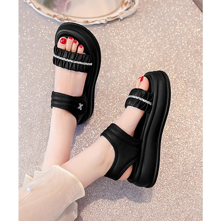 厚底サンダル レディースギャザーサンダル | SUNSHINE CLOSET | 詳細画像6 